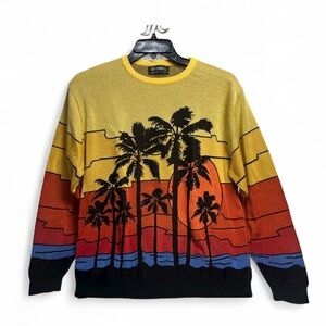 Vintage St Croix Sweater Men’s XL Sunset Palm Trees Cotton USA